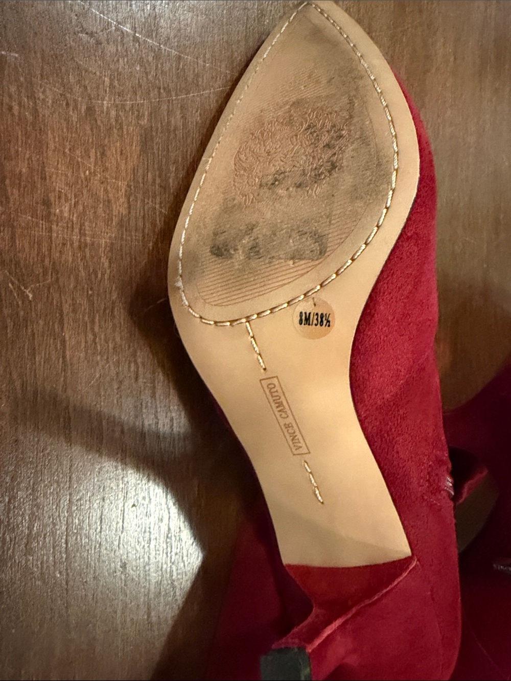 Vince Camuto Red/burgundy Suede Over-the-Knee Stiletto Boots - Picture 3 of 5